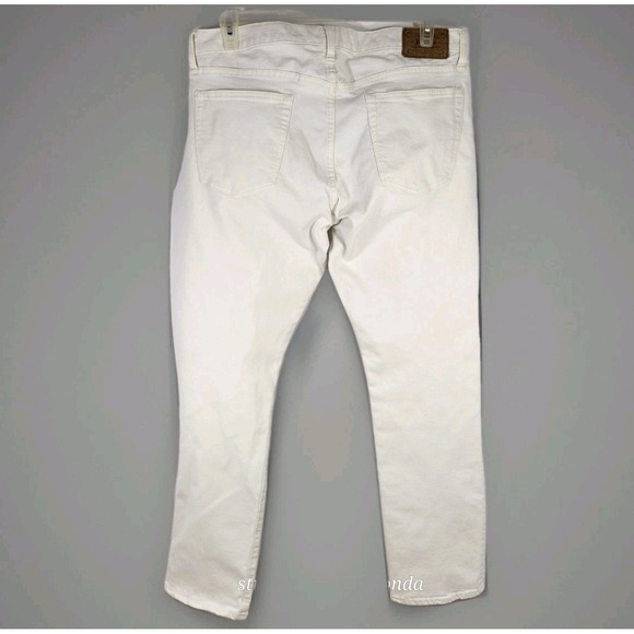Polo Ralph Lauren Varick Slim Straight Stretch Denim Jeans White Mens 36x31 - Picture 3 of 13